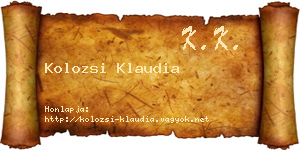 Kolozsi Klaudia névjegykártya